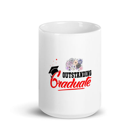 Black Graduate White glossy mug