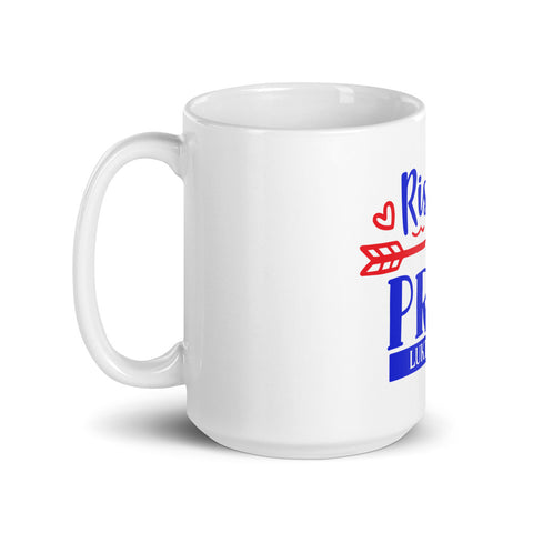 Rise Up And Pray White glossy mug
