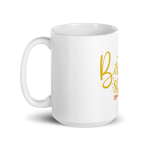 Birthday Squad White glossy mug