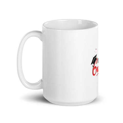Black Graduate White glossy mug