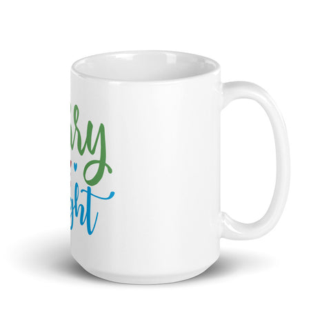 Merry Bright White glossy mug